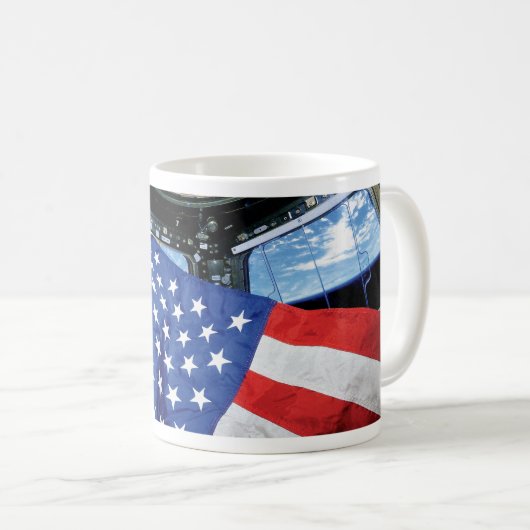 Space Station American Flag Earth Orbit Tasse (VorderseiteRechts)