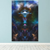 Space Station Ansarious Canvas Print Leinwanddruck (Insitu (Holzboden))