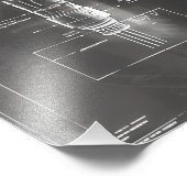 Space Station Black Blueprint Fotodruck (Ecke)
