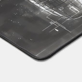 Space Station Black Blueprint Schreibtischunterlage (Ecke)