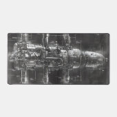 Space Station Black Blueprint Schreibtischunterlage (Vorderseite)