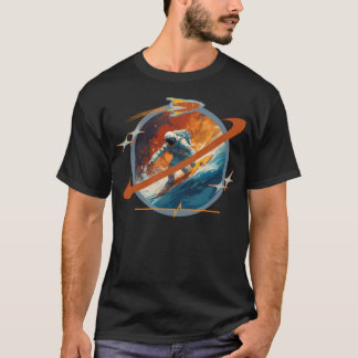 Space Surf Explorer Farbiges Wellensurfastronau T-Shirt