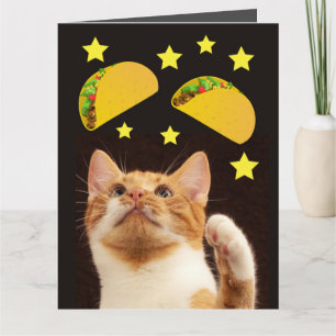 SPACE TACO CAT lustige Geburtstagskarte Karte