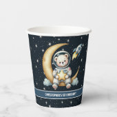 Space Teddy Bear Astronaut Boy Party Paper Cups Pappbecher (Rückseite)