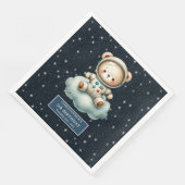 Space Teddy Bear Astronaut Napkins Boy Birthday Serviette (Ecke)