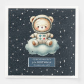 Space Teddy Bear Astronaut Napkins Boy Birthday Serviette (Vorderseite)