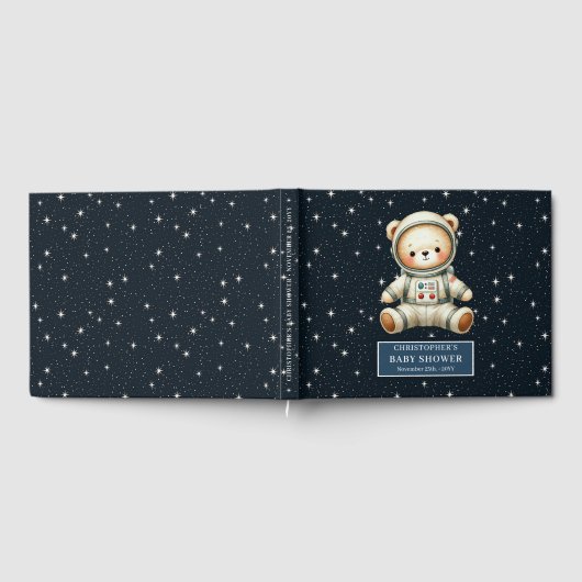 Space Teddy Bear Baby Boy Showroom Guest Journal Gästebuch (Voll)