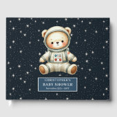 Space Teddy Bear Baby Boy Showroom Guest Journal Gästebuch (Vorderseite)