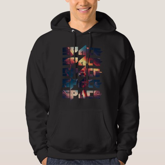 Space Text Solar System Galactic Astro Space Enthu Hoodie (Vorderseite)