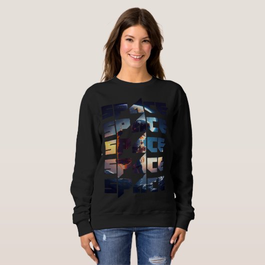 Space Text Solar System Galactic Astro Space Enthu Sweatshirt (Vorne ganz)