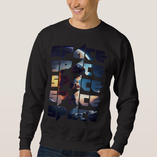 Space Text Solar System Galactic Astro Space Enthu Sweatshirt (Vorderseite)
