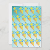 Space Theme Aqua Star Geburtstag Einladung (Rückseite)