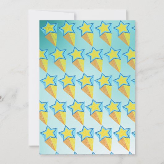 Space Theme Aqua Star Geburtstag Einladung (Rückseite)