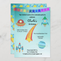 Space Theme Aqua Star Geburtstag