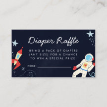 Space Theme Baby Showdusche Windeln Raffle Ticket