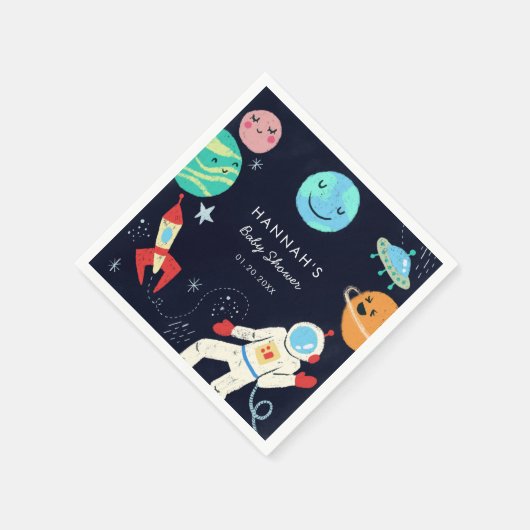 Space Theme Baby Shower Galaxy Serviette (Ecke)