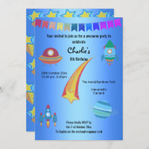 Space Theme Blue Star Birthday