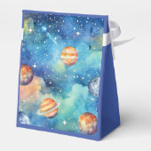 Space Theme Galaxy Planets Wasserfarbe Vielen Dank Geschenkschachtel (Rückseite)