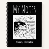 Space Theme Notebook mit dem Namen des Eigentümers Notizblock (Vorderseite)
