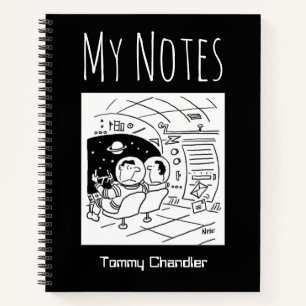 Space Theme Notebook mit dem Namen des Eigentümers Notizblock