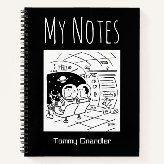Space Theme Notebook mit dem Namen des Eigentümers Notizblock (Vorderseite)