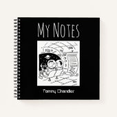 Space Theme Notebook mit dem Namen des Eigentümers Notizblock (Vorderseite)