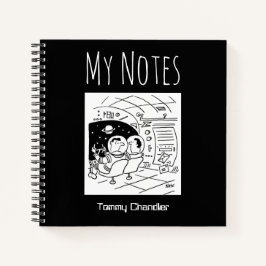 Space Theme Notebook mit dem Namen des Eigentümers Notizblock
