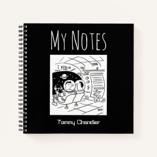 Space Theme Notebook mit dem Namen des Eigentümers Notizblock