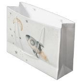 Space Theme Paper Bag for Kids Große Geschenktüte (Vorderseite Schrägansicht)