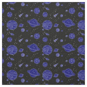 Space Theme Planets Rockets Stars auf schwarz Stoff (Muster)