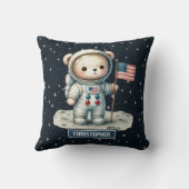 Space Theme Teddy Bear Pillow Personalisiert Baby Kissen (Rückseite)