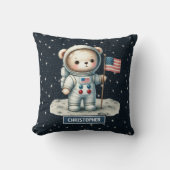 Space Theme Teddy Bear Pillow Personalisiert Baby Kissen (Vorderseite)