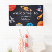 Space Theme Willkommen Niedliche Baby Dusche Banner (Insitu)
