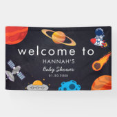 Space Theme Willkommen Niedliche Baby Dusche Banner (Horizontal)