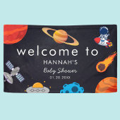 Space Theme Willkommen Niedliche Baby Dusche Banner