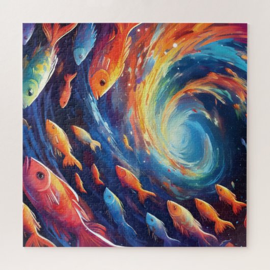 Space themed art with fish puzzle (Horizontal)