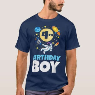 Space Themed Bday  4 Years Old Astronaut  4th Birt T-Shirt