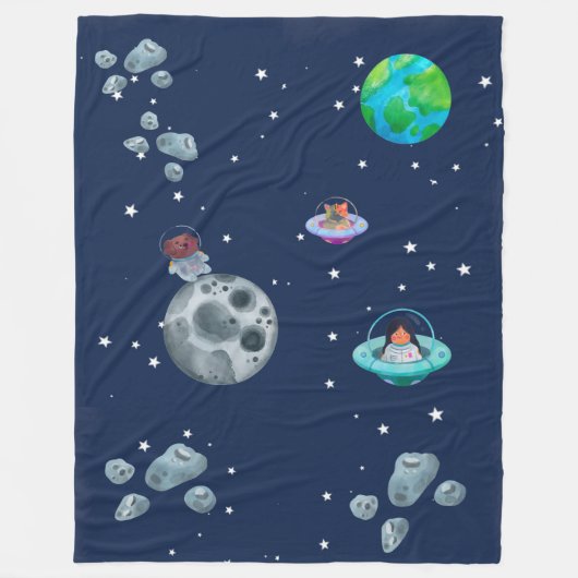 Space themed blanket. fleecedecke (Vorderseite)