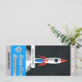 Space Themed Geburtstagsfeiertagsfahrkarte einlade Einladung (Stehend Vorderseite)