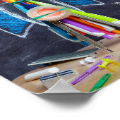 Space Themed Rocket Ship ~ Custom Monogram Kids Poster (Ecke)