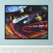 Space Thrills Cosmic Roller Untersetzer Artist Con Leinwanddruck (Insitu (Holzboden))