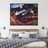 Space Thrills Cosmic Roller Untersetzer Artist Con Leinwanddruck (Insitu (Schlafzimmer))
