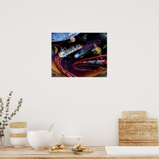 Space Thrills Cosmic Roller Untersetzer Artist Con Poster (Küche)
