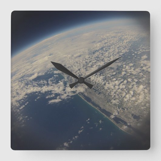 Space time! Beautiful Picture of Florida's coast Quadratische Wanduhr (Vorderseite)