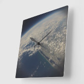 Space time! Beautiful Picture of Florida's coast Quadratische Wanduhr (Winkel)