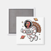 Space Turkey Astronaut Gobbler Erntedank Magnet (Vorderseite/Rückseite)