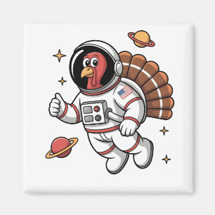Space Turkey Astronaut Gobbler Erntedank Magnet