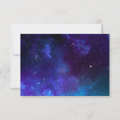 Space uAwg. Nachtsterne. Moderne Hochzeit der Mari RSVP Karte (Rückseite)