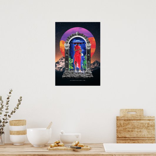 Space Ufo Alien Poster (Küche)