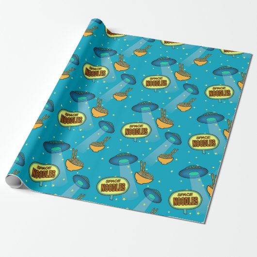 Space Ufo Night Sky Geschenkpapier (Ungerollt)